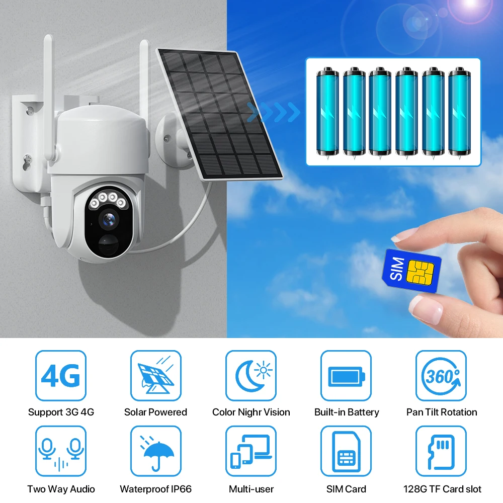 Achetez en gros Caméra De Surveillance Solaire Ikevision 3mp/4mp Wifi/4g  Ptz étanche à Vision Nocturne Dôme Cctv Pour Home Garden I Cam /ubox App  Chine et Surveillance à 53.99 USD