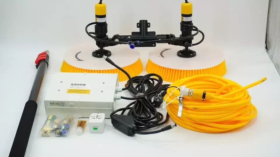 Mains supply 3.5M Solar Panels Cleaner Machine Robot Double Head Solar Panel Cleaning Brush