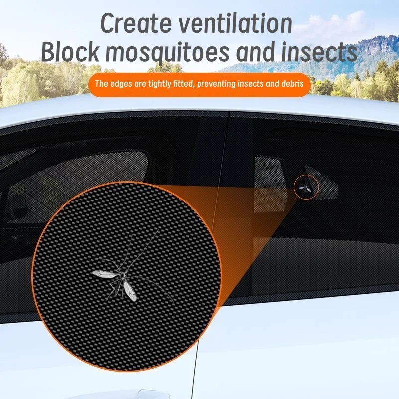 Car Window Sun Protection Net Breathable Ventilation Curtain