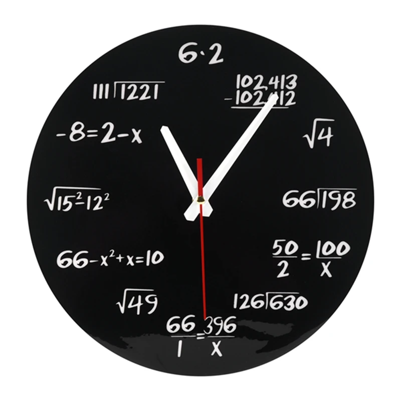 Black Math Formulas Wall Clock