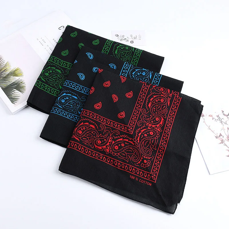 54cm Popular Hip Hop Printed Cashew Flower Bandana Man Women Outdoor Headbands Scarves Boys/Girls Hair Accessories printed scarf