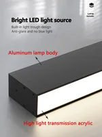 Moderne longue bande plafonnier monté en Surface minimaliste allée lampe salon chambre cuisine maison bureau LED éclairage 5