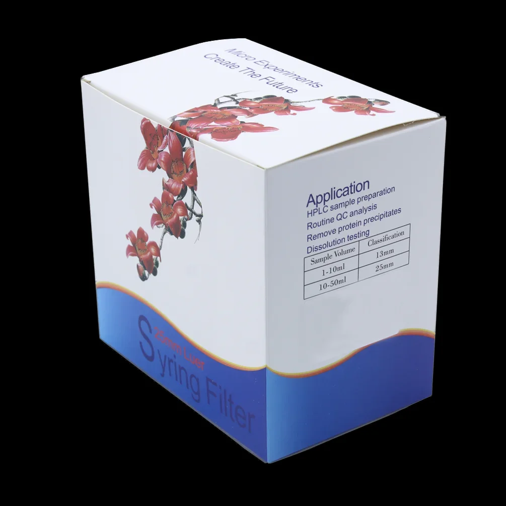 IKEME 50Pcs 멸균 나일론 주사기 필터 25mm 0.22um 실험실 주사기 필터