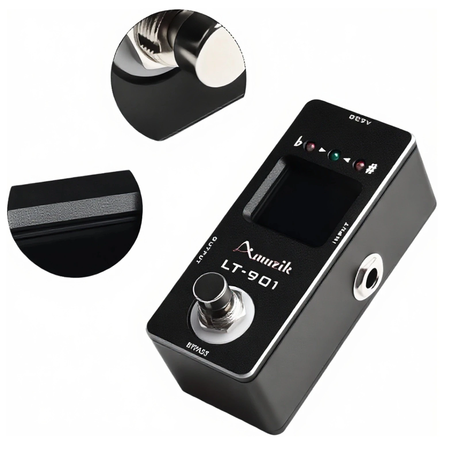 Amuzik Pedale effetto chitarra Accordatura cromatica Lt-07 Mini sintonizzatore Passo True Bypass 9V per chitarra basso violino Ukulele Stax Rowin - immagine 4