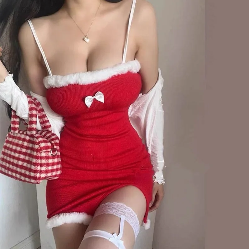 

Сексуальное нижнее белье большого размера, Рождественская Красная форма, эротический танцевальный костюм горячей девушки, Сексуальная Короткая юбка для косплея, Порно для ролевых игр, комбинация