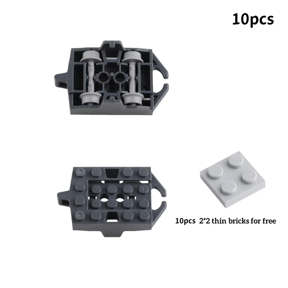 10PCS Achterbahn Track Schienen MOC Bausteine Kompatibel 26022/25059/25061/34738 Modell Eisenbahn Stadt Zug Technische Teile – Detail 8