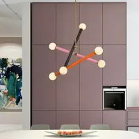 individuation Colorful Chandelier Art Deco Dining Room Parlor Hanging Lamp Bedroom Shop Lighting G9 Dropshipping 1