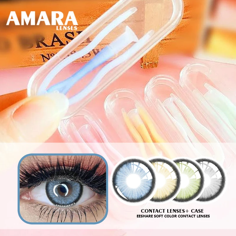 1 Set Mini Color Contact Lens Case Box Tweezers And Suction Stick For Eyes Care Tool Contact