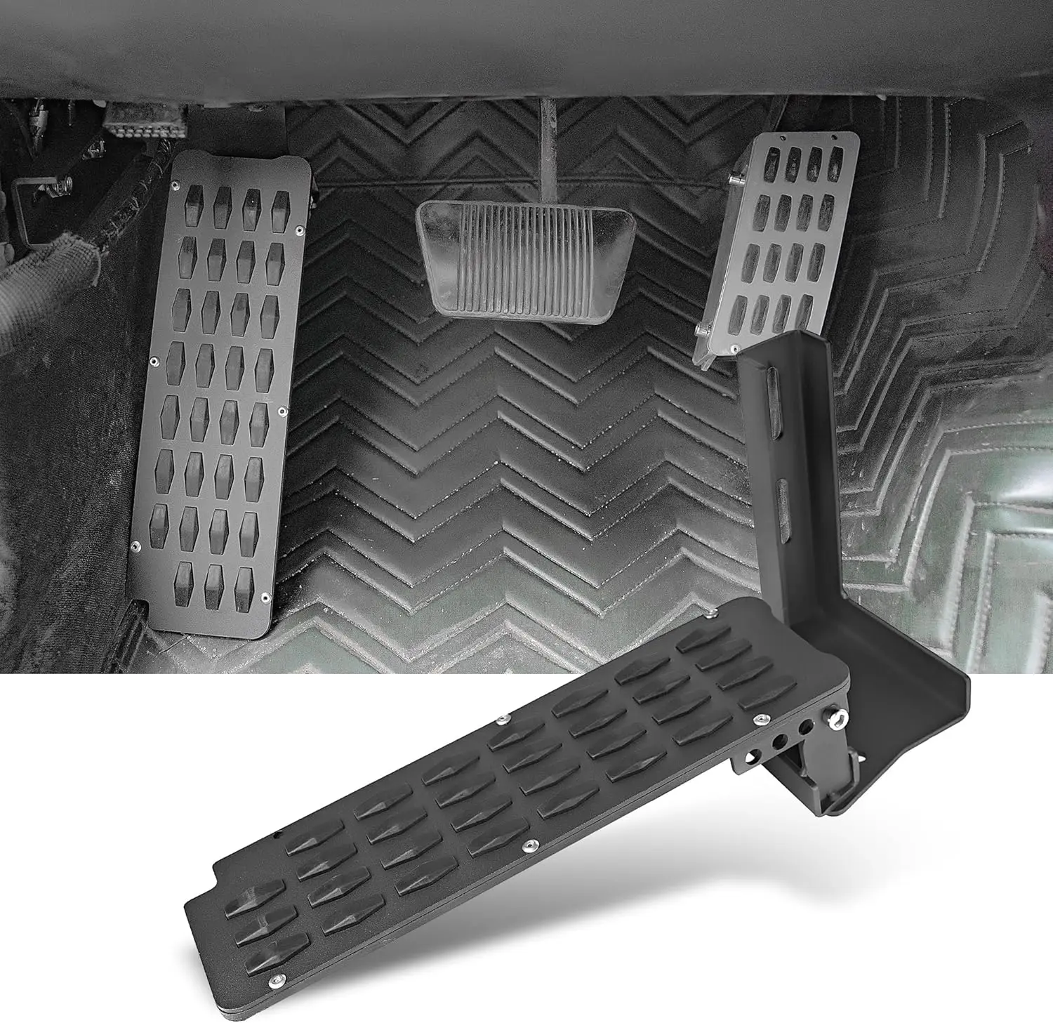 Internal Dead Pedal Driver Left Foot Rest Pedal Compatible with 2007- Jeep Wrangler JK & JKU