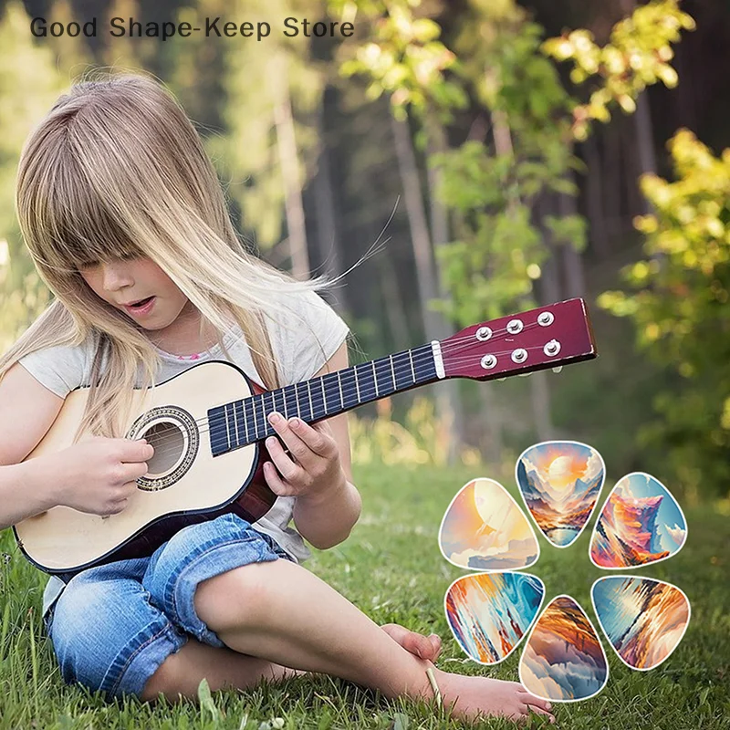10Pcs/set Guitar Picks Premium ABS Material Dual-Sided Printing Shrapnel For Bass Ukulele Musical Instrument Accessories