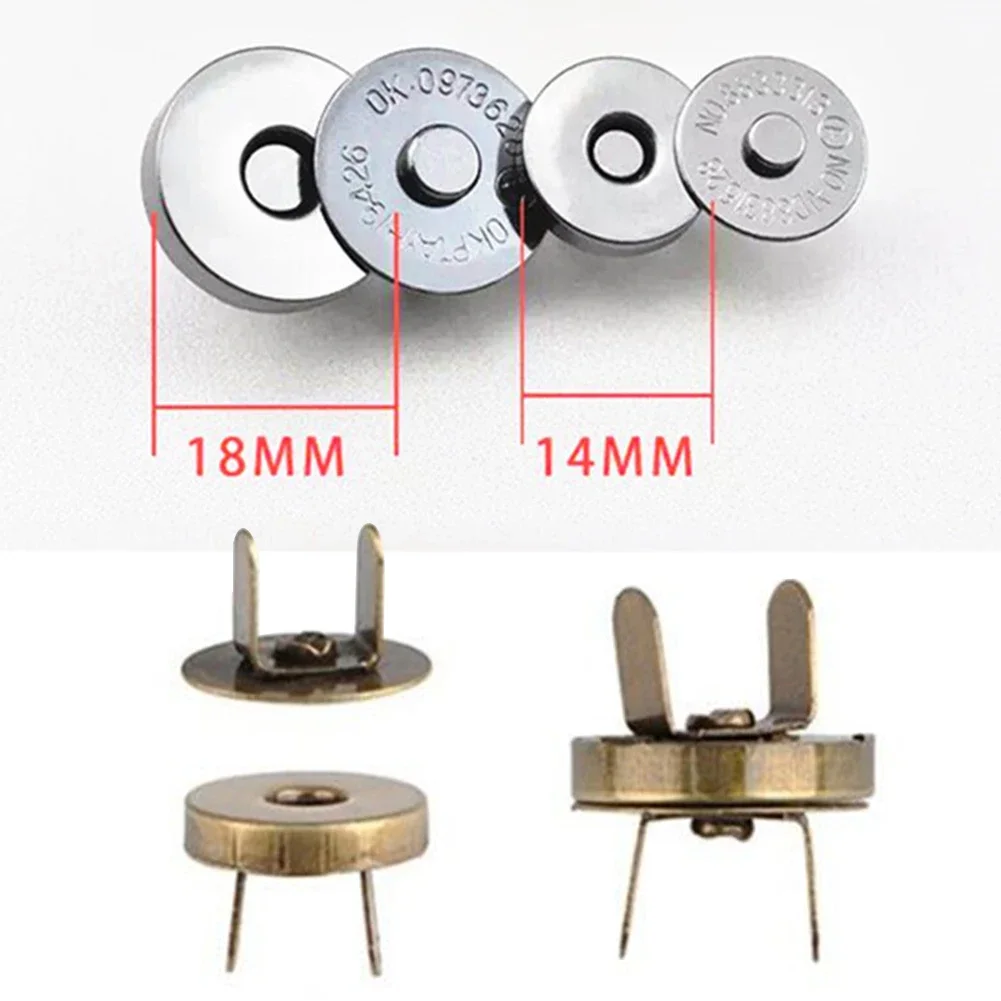 14/18MM Magnetic Snap Fasteners Clasps Buttons for Cloths Handbag Purse Wallet Craft Bags Parts Sewing Supplies Accessories 3