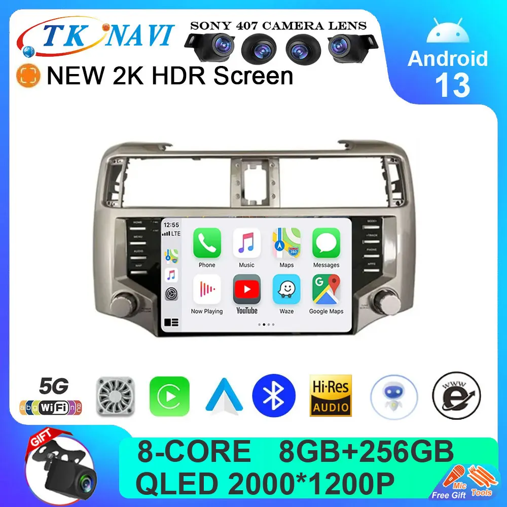 

Android 13 Car Radio For Toyota 4 runner 4runner 2014 - 2023 Multimedia Video Player Navigation Stereo carplay AUTO WIFI 4G QLED