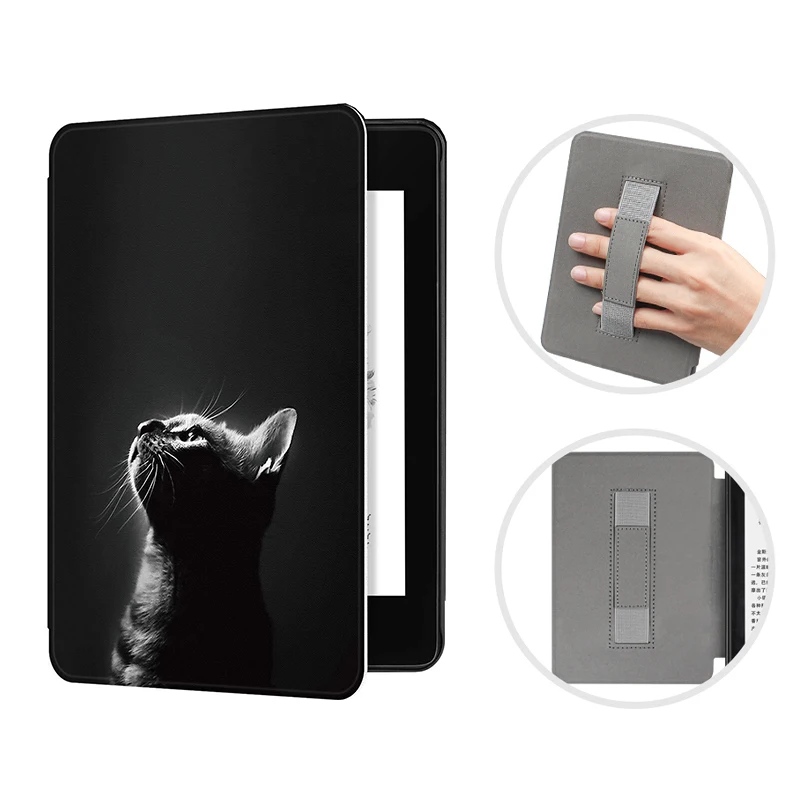 Premium Leather E-Reader Case with Screen Protector and Hand Strap, Auto Wake/Sleep Feature