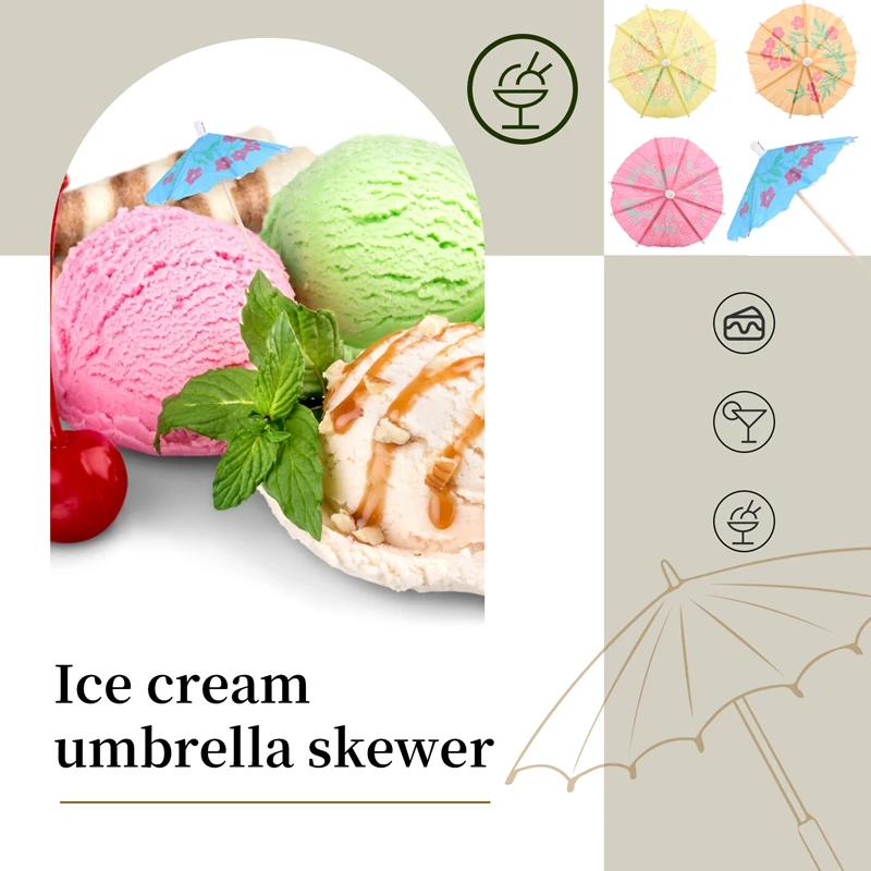 144Pcs Cocktail Umbrella For Drink&Food, Decorative Toothpicks For Party,Hotel, Restaurant,Tiki Bar,Hawaiian Party
