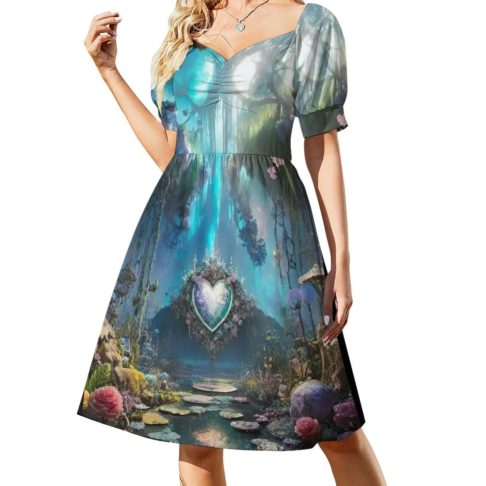 thumbnail image 1 of El centro de la tierra Vestido de manga corta Vestidos elegantes Tallas grandes Vestido largo de mujer Vestidos de moda para mujer Vestido, 1 of 7