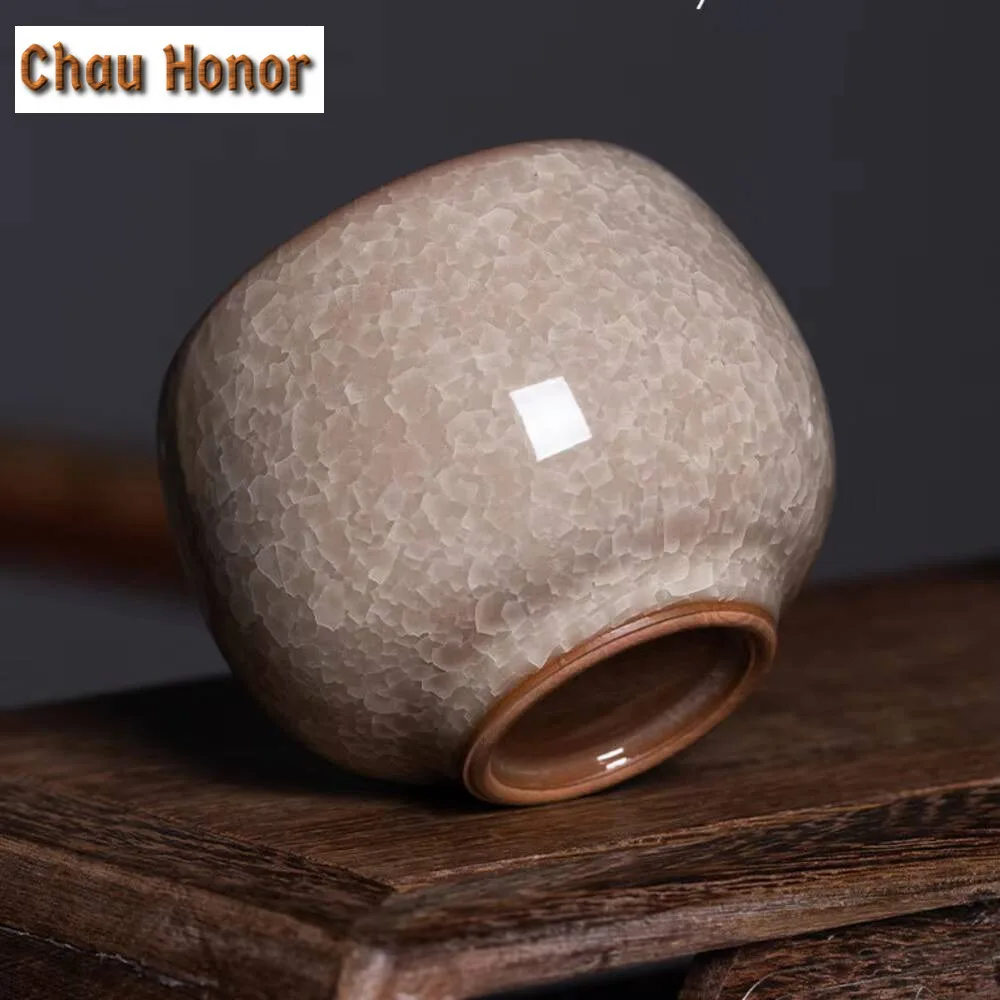 100ML Longquan Celadon Teacup Handmade Ice Cracking Ceramic Master Cup Luxury Sample Tea Cup Tea Bowl Tea Items Craft Gift Box