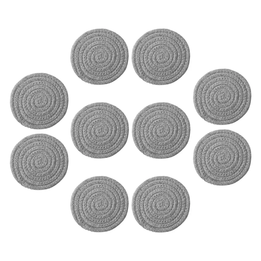 

10 Pcs Insulation Pads Braided Placemats Woven Household Decor Adorable Wear-resistant Table Cotton Decorate Decorative