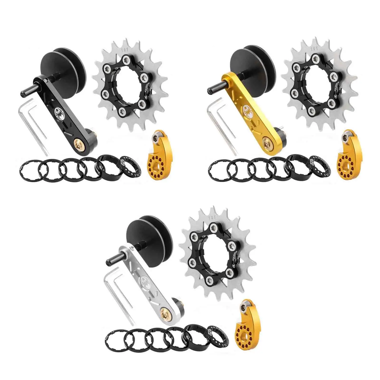 

Bike Single Speed Conversion Set Torque Adjuster Wrenches Base Gaskets Outdoor Riding Bike Chain Tensioner Chain Stabilizer