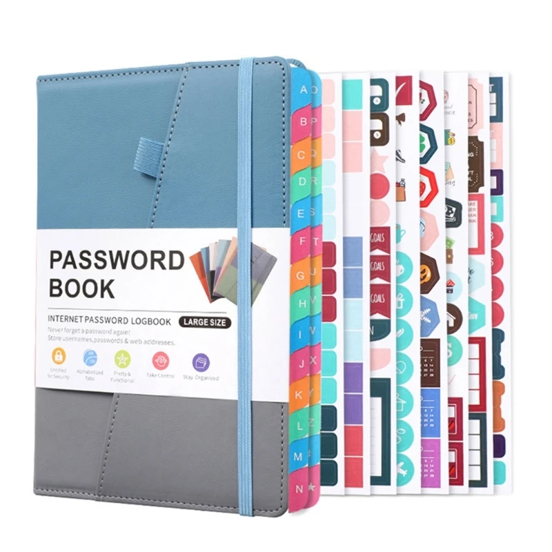 Libro delle password con linguette in ordine alfabetico, custode