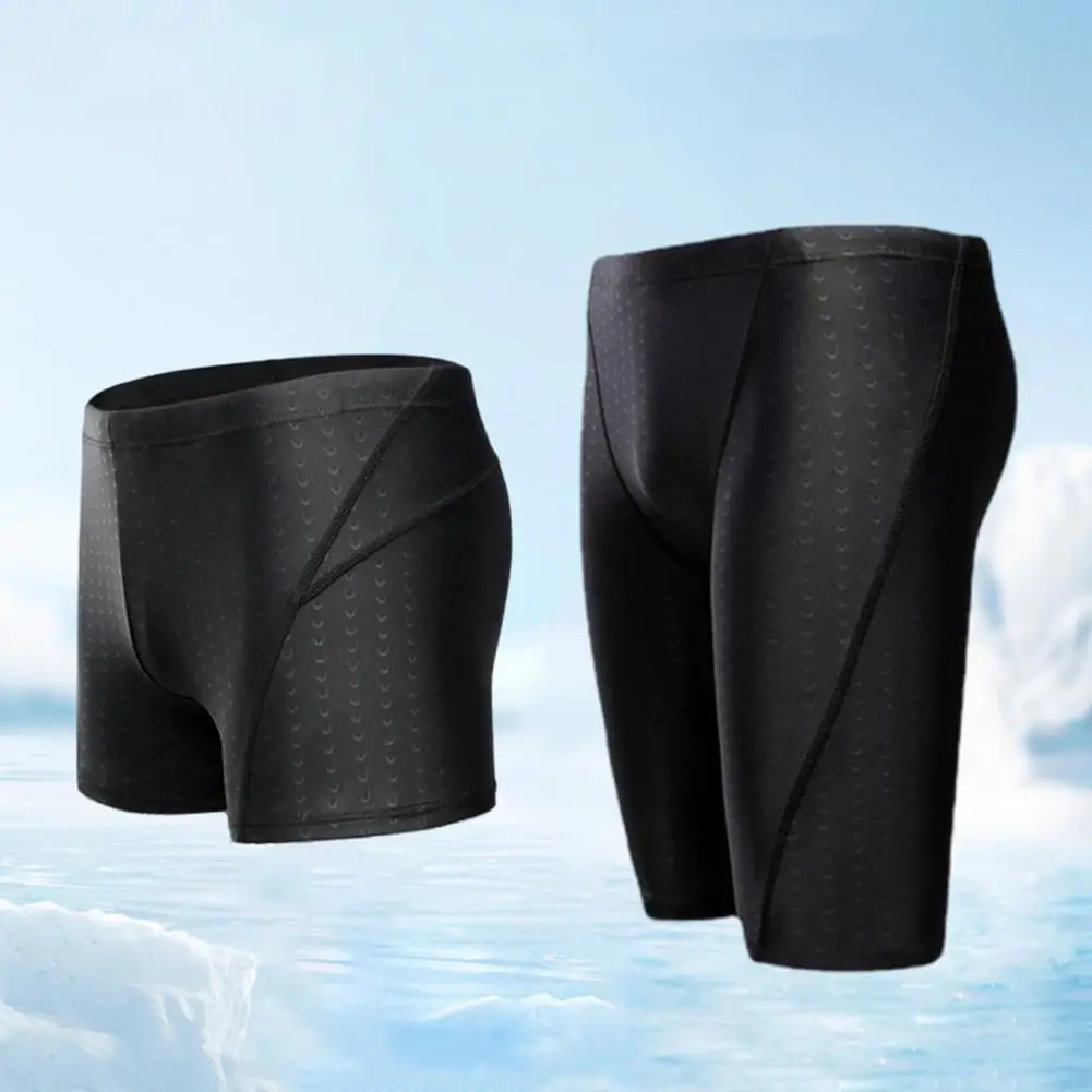 Men Swimming Shorts Waterproof Quick Dry Swim Trunks High Elasticity Mid Waist Soft Breathable Swimming Pants
