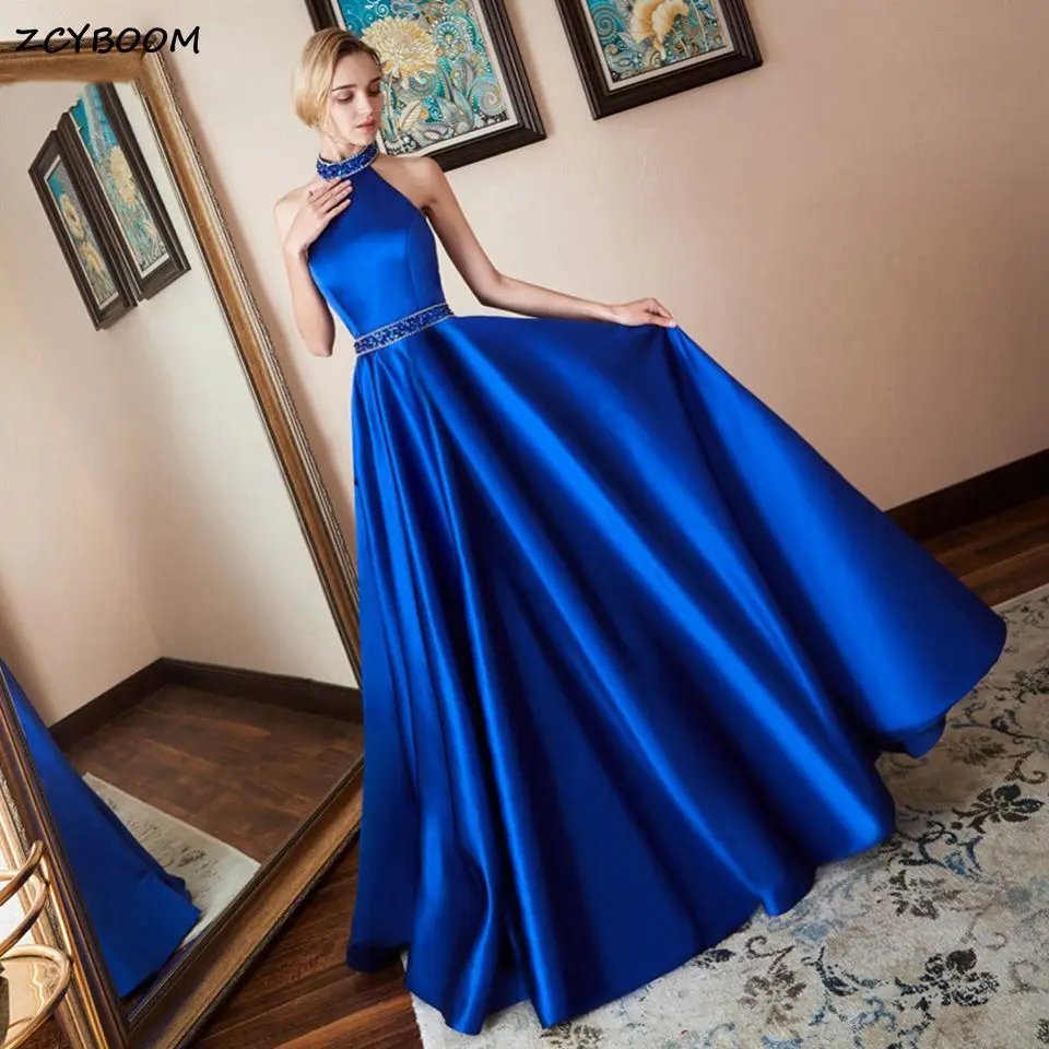 Royal Blue Prom Long Elegant Dresses Long Prom Dress Blue Appliques
