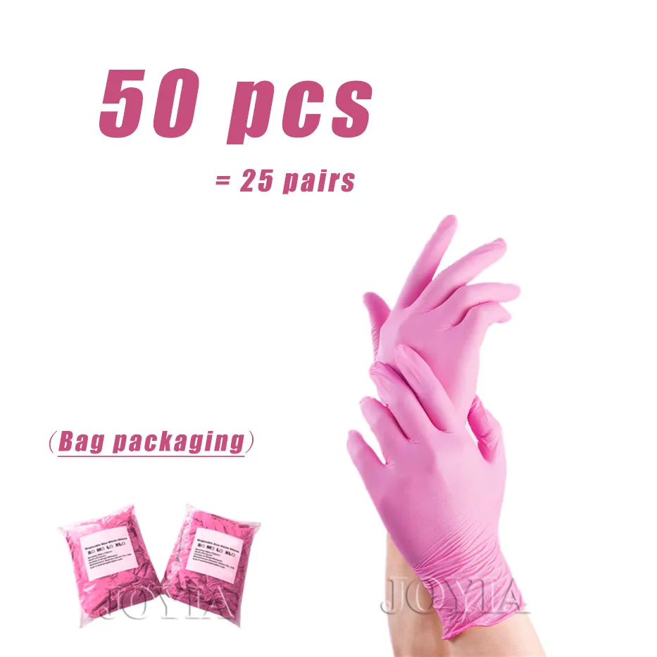 Pink Nitrile Disposable Gloves - Powder-Free, Multi-Purpose Household and Salon Use