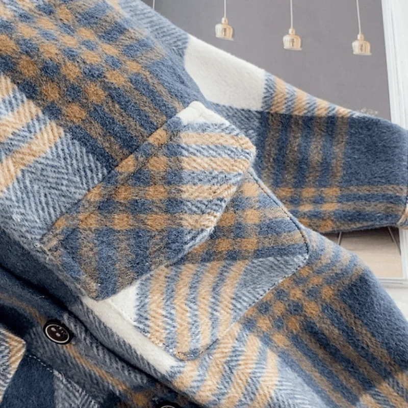 Fashion Baby Girl Boy Plaid Shirt Jacket Cotton Child Shirt Thick Wool Loose Outfit Winter Spring Fall Baby Casual Clothes 3-14Y boys long sleeve shirts,girls long sleeve shirts