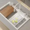 White/Balck/Grey 304 Stainless Steel Waterfall Kitchen Sink Single Bowl Wash Basin Home Sink Topmount  Workstation Drainage Set 1