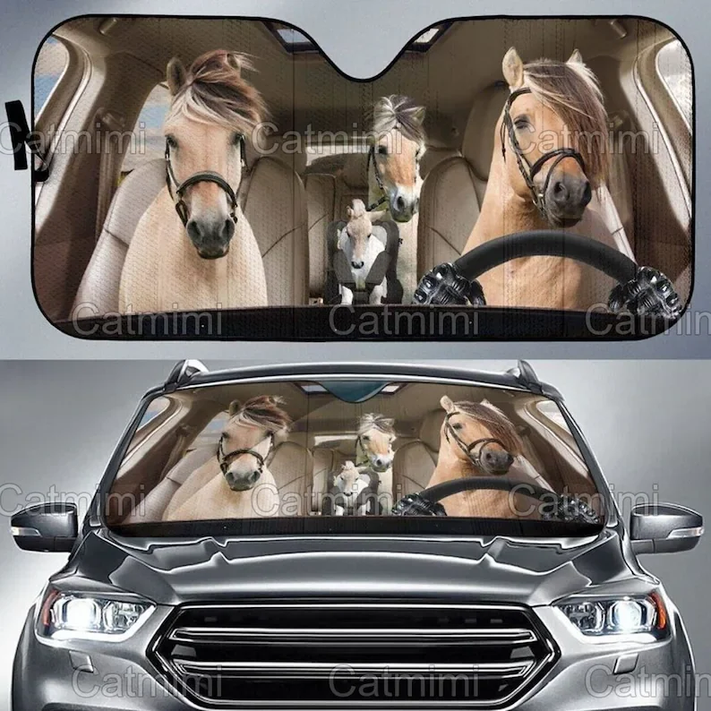 

Horse Car Sun Shade, Horse Car Decoration, Horse Sunshade Funny, Horse Auto Sunshade, Sunshade Car Windshield, Gifts For Him MCL