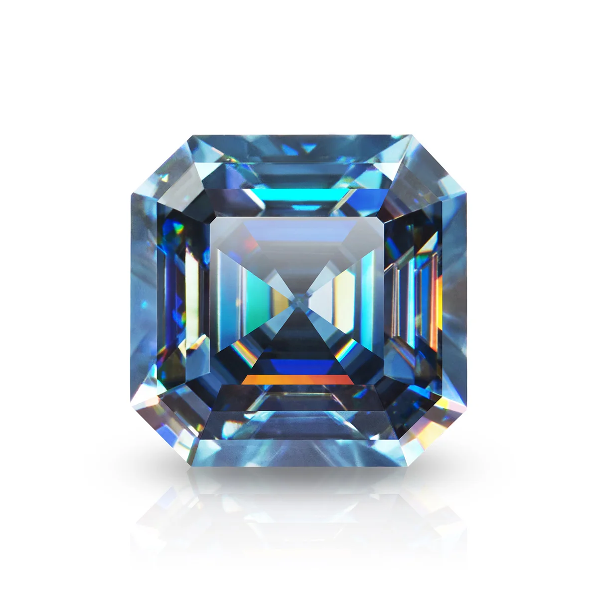 Pietra Preziosa Sciolta 2Ct Blue Asscher Cut Moissanite Stone Brilliant D Color Lab Grown Diamond Beads Gra Certificato All'Ingrosso