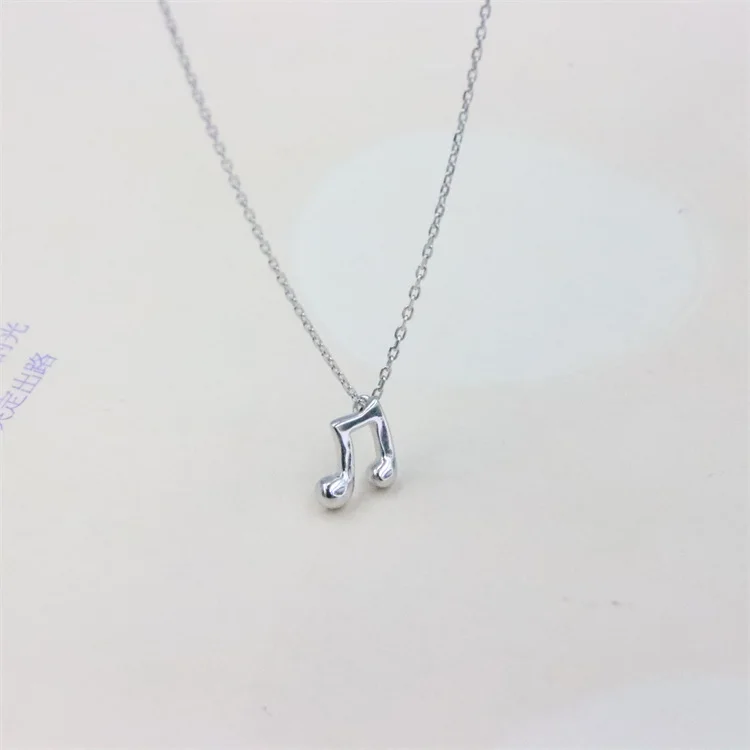 

ZFSILVER100%925 Sterling Silver Fashion Music Simple Note Necklace Gift For Women Party Wedding Trendy Lovely Chram Jewelry Girl