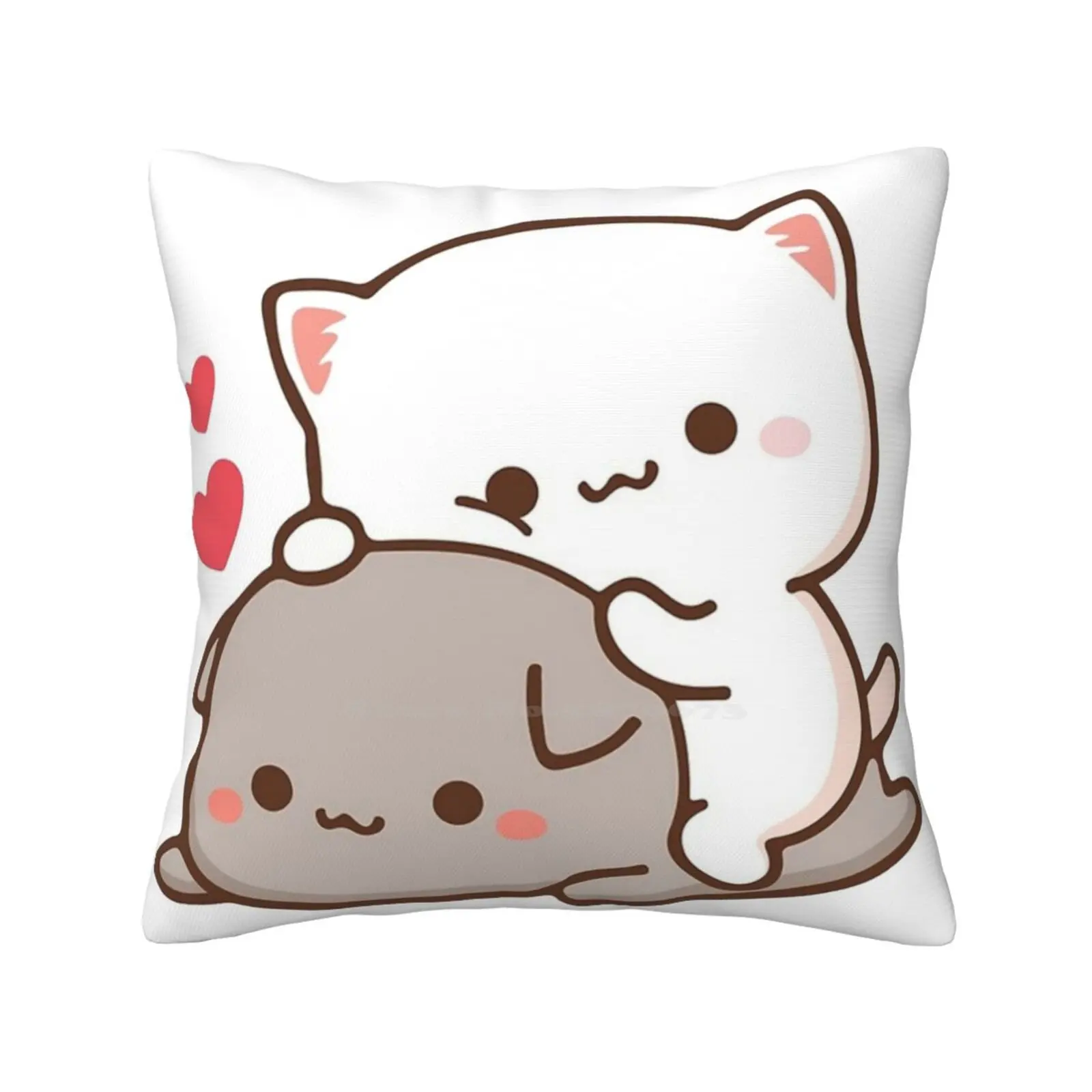 Cute Mochi Peach Cat Throw Cushion Pillow Cover Bears Milk Mocha Teddy Bears Cute Bears Mochi Mochi Cat Mochi Mochi Peach Cat