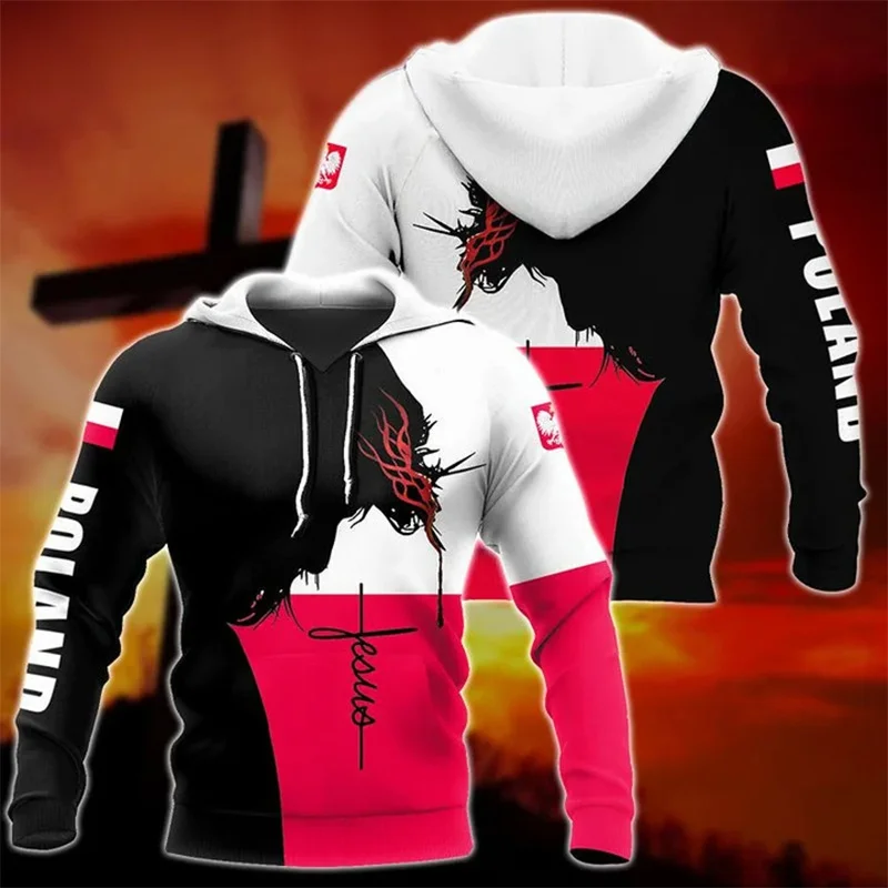 Sudadera con capucha con estampado 3D de Jesús cristiano bendiga a todos para hombres, sudaderas con capucha con gráfico de crucifijo, suéteres geniales de moda para niños, tops Harajuku