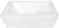 60 Inch Contemporary Alcove Acrylic Bathtub with Right Hand Drain and Overflow Holes White Three Wall Alcove Installation 1