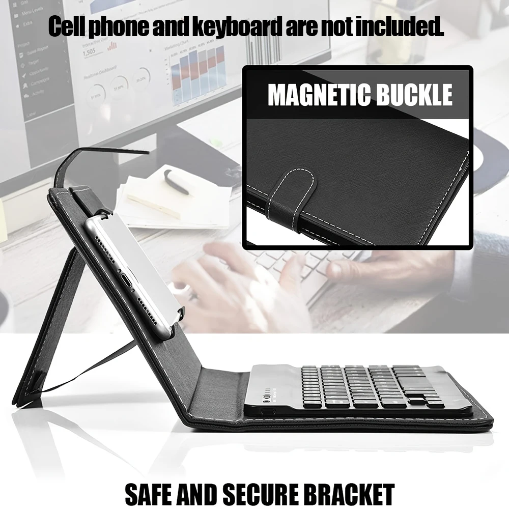 Wireless Bluetooth Keyboard Case Cover Leather Sheath