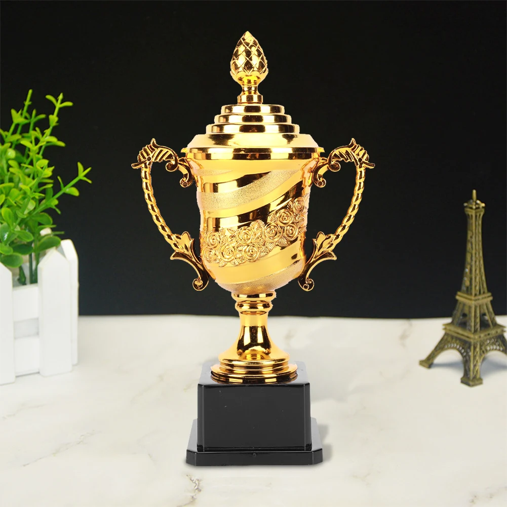 Gold Plastic Reward Trophy Cup Soccer Medals Prize Cup Early Educational Toys Basketball Football Winners Gifts for Game School 4