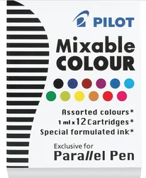 Pilot 12 - Color Ink Cartridge Set for Fountain Pens - Non - Carbon Formula (12 colors inks)