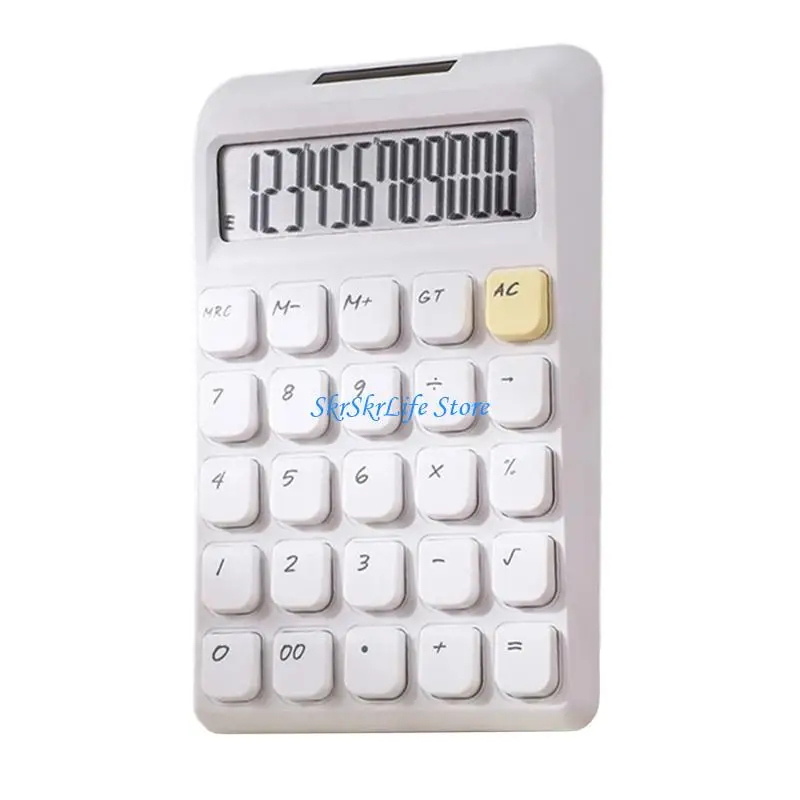 E65E 대형 버튼 태양 전지 전원 12 자리 학교 사무실 사용 계산기