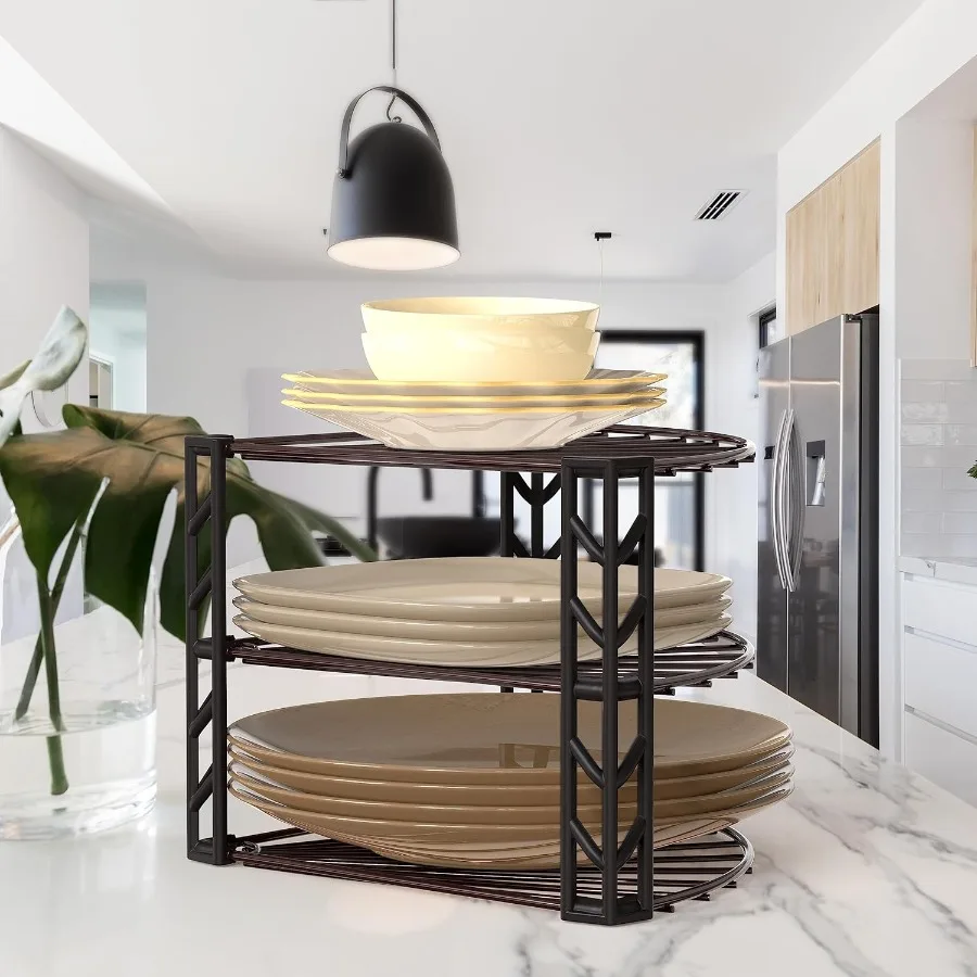 3Tier Counter Corner Shelf Organizer Bronze