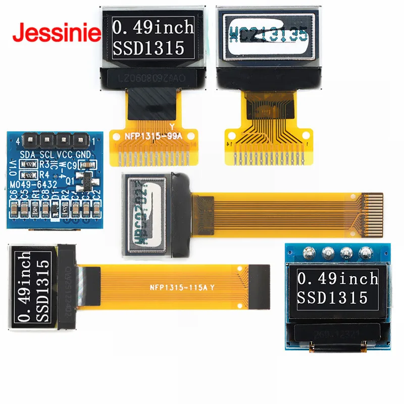 0.49 inch OLED Display 0.49'' LCD SSD1315 Driver I2C Serial Interface 64x32 White 14Pin Welded/Plug-in Bare Screen 4Pin Module