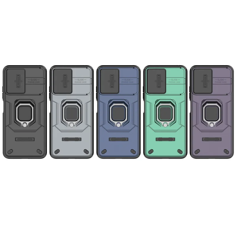 Étui de protection d'objectif d'appareil photo coulissant antichoc pour Xiaomi Redmi Note 12 Mi Poco X5 Pro avec support d'anneau magnétique_voghion.com