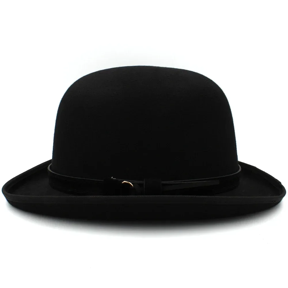 Männer Frauen Oval Top Klassische Wolle Bowler Hut Rolle Felge Derby Cap Sonnenhut Party Straße Stil Einstellbare Größe UNS 7 1/8-7 3/8 UK M-L – Detail 22