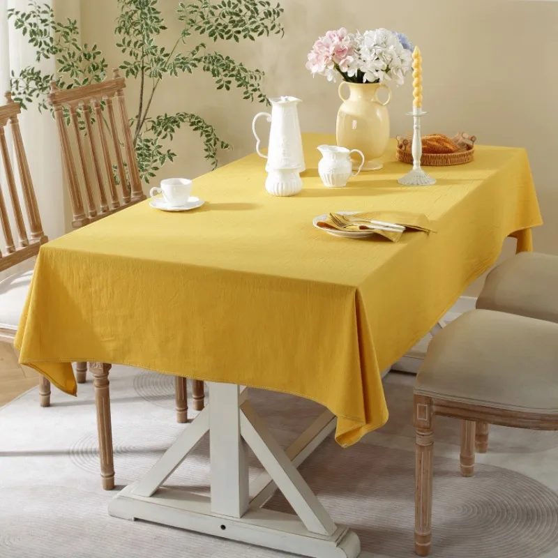 Cotton Table Cloth Solid Color Washable Table Cover Tablecloth Protector Restaurant Kitchen Party Holiday Decoration