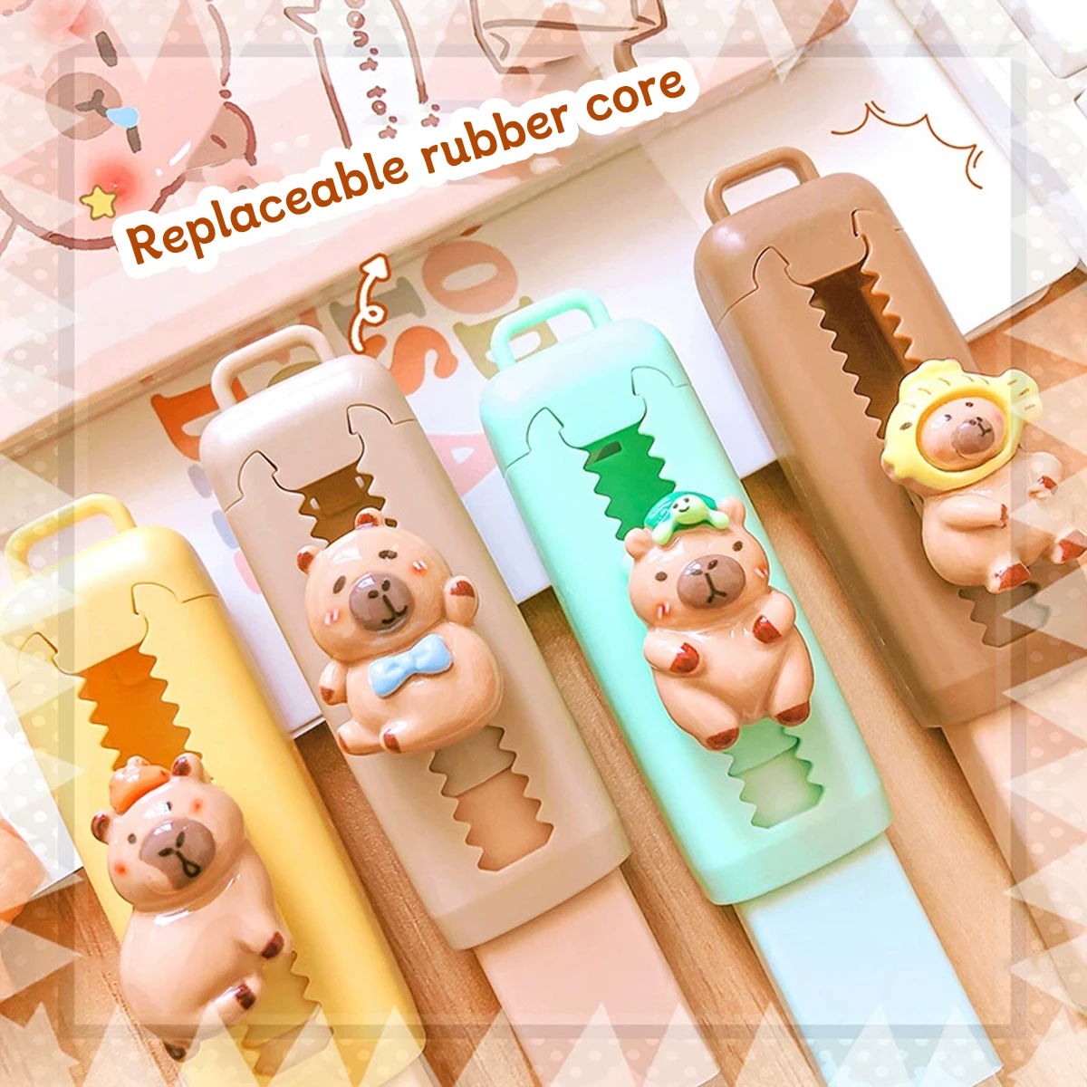 Pencil Eraser Kapibala Push-Pull Suitable for Drawing Design Office Education