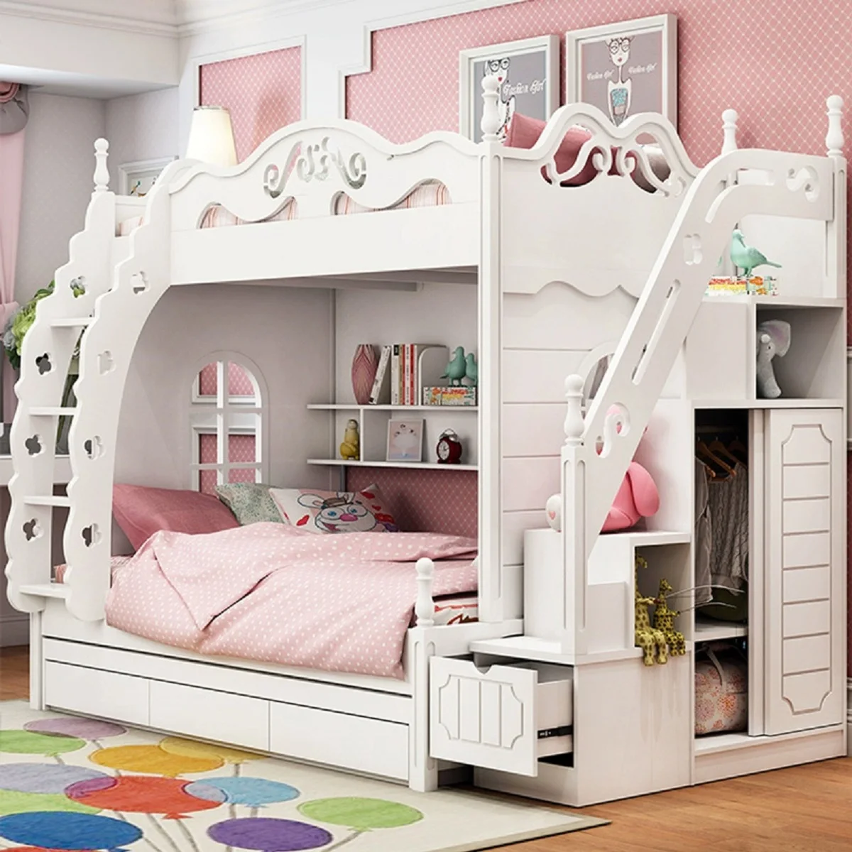 

High and low beds Children's beds Boys Girls Princess Child beds Bunk beds