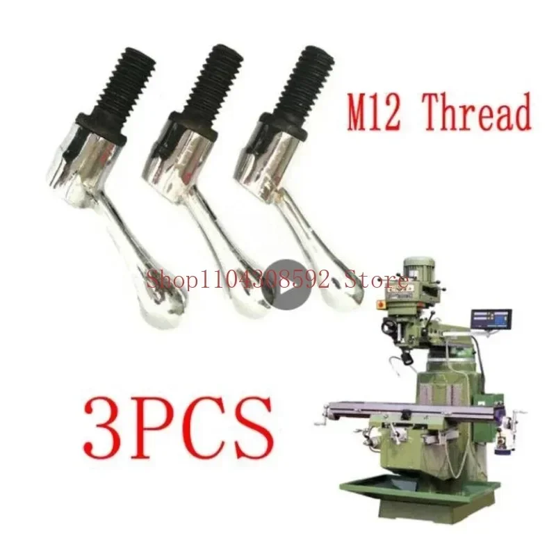 3pcs Part Head Milling Machine Table Lock Bolt Handle M12 Thread CNC Milling Mini Machine Lathe