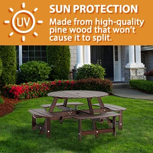wooden picnic tables for outdoors