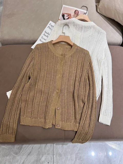 Cardigan Feminino Linen Knitted, Uma Adição Refinada ao Seu Guarda-roupa de Verão
