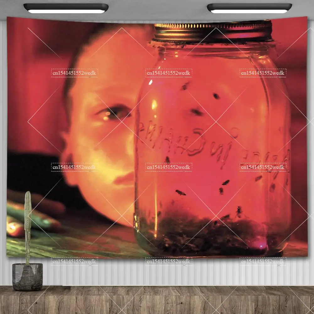 Alice In Chains Poster Classic Band Heavy Metal Music Album Cover Tapestry Bedroom Decoration Wall Hanging Tapestries For Room for tapestry decorations