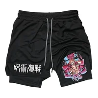 Jujutsu Kaisen Anime Graphic 2 in 1 Compression Shorts for Men Quick Dry Lightweight Gym Performance Shorts Athletic Activewear 1